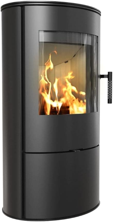 KRATKI Kaminofen aus stahl ROLLO bereit Satz Ø 150 7 kW mit Raumluftunabhängig, Bblass Verkleidung, freistehend, BImSchV 2, Staubauslass, 150 mm, EEK A Kaminofen HKI