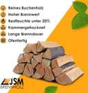 30kg Brennholz - 100% Buche, ofenfertig, Scheitlänge ca. 25 oder ca. 33 cm - für Kamin, Ofen, Feuerschalen, Lagerfeuer - Buchenholz Kaminholz Feuerholz Grillholz (Scheitlänge ca.33cm) 7