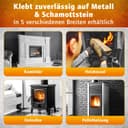 KAMINAT Ofen Dichtschnur - 2,5m Dichtschnur für Kaminofen - Feuerfestes Kamin Dichtband & Ofenrohr Dichtung - Hochwertige Kamin Dichtungsschnur inkl. Kleber - Dichtschnur Kaminofen Ø 6mm Breite 2