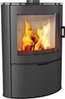 KRATKI Stahlofen AB-2 | 10 kW | RRØ 150 mm | Holzofen 105,2 x 76,1 x 46 cm | Stahlofen mit Verglasung | Erfüllt die Norme BImSchV Stufe 2, 15a B-VG | Kaminofen ideal für Jede Wohnung & Zuhause 1