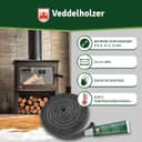 Veddelholzer 2,5 m komplett Set Ø 12mm Ofendichtband, Ofendichtung, Backofen Dichtung, Ofendichtschnur für Kaminofen, Öfen und Kaminofen Inkl. Hochtemperaturkleber, Handschuhe, Hülsen und Anleitung 6