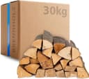 30kg Kaminholz Buche Brennholz - Kammergetrocknetes Feuerholz 30cm Scheite für Kamin, Ofen & Feuerschale - 100% Naturholz, Umweltfreundlich, Raucharm, Ideal für Grill, Lagerfeuer, Smoker & Dekoration 1