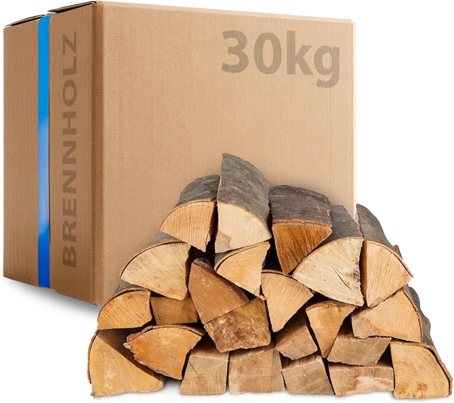 30kg Kaminholz Buche Brennholz - Kammergetrocknetes Feuerholz 30cm Scheite für Kamin, Ofen & Feuerschale - 100% Naturholz, Umweltfreundlich, Raucharm, Ideal für Grill, Lagerfeuer, Smoker & Dekoration