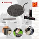 Ofendichtschnur 2,5m inkl. Kleber, Kaminreparaturset in der Größe 10mm, hochwertige Ofentürdichtschnur und Ofenschnur - Dichtschnur für Kaminofen, Ofen Dichtschnur 6, 8, 10, 12, 14mm. 6