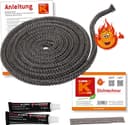 Ofendichtschnur 2,5m inkl. Kleber, Kaminreparaturset in der Größe 10mm, hochwertige Ofentürdichtschnur und Ofenschnur - Dichtschnur für Kaminofen, Ofen Dichtschnur 6, 8, 10, 12, 14mm. 1