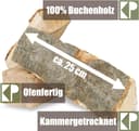 Buche Brennholz 25 cm Kaminholz 30, 60 oder 90kg für Kaminofen Lagerfeuer Feuerschale Ofen Grill Buchenholz kammergetrocknet ofenfertig Holzscheite Kingpower, Menge:90 kg 3