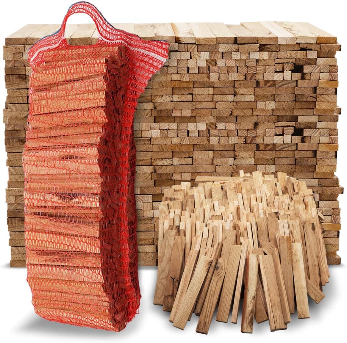 Aleko Parkett Premium 28 kg Brennholz - Anzünder aus Eichenholz, Bio Kaminanzünder, für Grill, Kamin, Ofen - perfekter Grillanzünder, getrocknetes und unbehandeltes Anmachholz