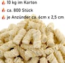 FINNAS Anzündwolle Kaminanzünder Grillanzünder Ofenanzünder Holzwolleanzünder 10kg ca 800 Stück Ökoanzünder Wachszünder Holzanzünder Feuerschale Lagerfeuer Smoker Lange Brenndauer 2