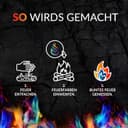 Feuerfarben Pulver für buntes Feuer 250 Gramm für Feuerstellen, Kamin, Ofen, Lagerfeuer oder für Outdoor-Events. Mach Dein Feuer bunt! Feuer Farbe ausprobieren und genießen. 3