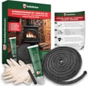 Veddelholzer 2,5 m komplett Set Ø 12mm Ofendichtband, Ofendichtung, Backofen Dichtung, Ofendichtschnur für Kaminofen, Öfen und Kaminofen Inkl. Hochtemperaturkleber, Handschuhe, Hülsen und Anleitung 1