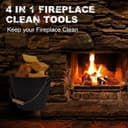 BRIAN & DANY Ascheeimer mit Deckel, Runder Kohleeimer für Kamine, 5L Eimer mit Schaufel und Handbesen, Werkzeugset Zubehör für Kamin, Feuerstelle, Holzofen 8