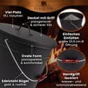 BLACK OAK Ascheeimer Vesuvio 15L – schwarz oval mit Deckel - groß 15 Liter - Stahl feuerfest verzinkt & pulverbeschichtet Asche & Kohle Eimer ideales Zubehör für Kamin Kachelofen Holzofen 3