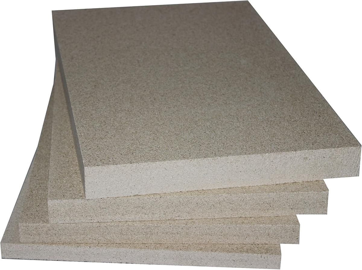 Vermiculite Schamotte Ersatz, 3 Platten 500 x 300 x 30 mm, Feuerraum Auskleidung